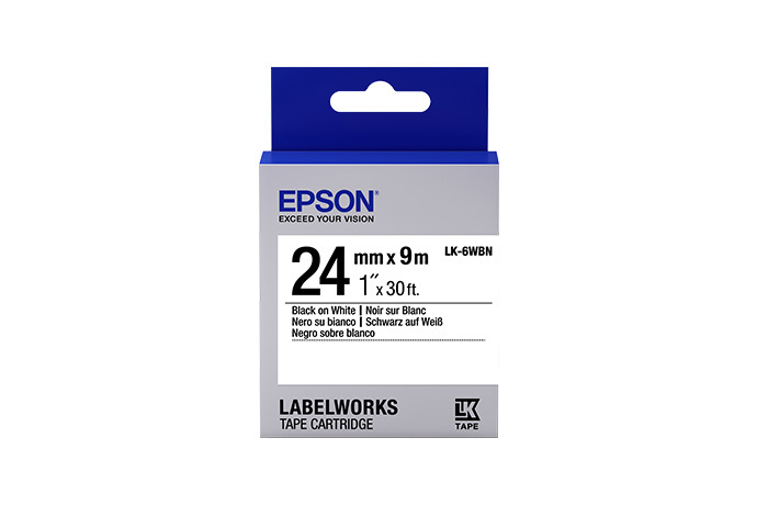 LabelWorks Standard LK Tape Cartridge ~1" Black on White
