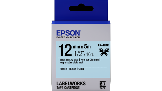 LabelWorks Ribbon LK Cartridge ~1/2" Black on Skyblue