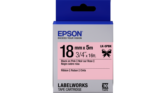 LabelWorks Iron on (Fabric) LK Tape Cartridge ~3/4" Black on White