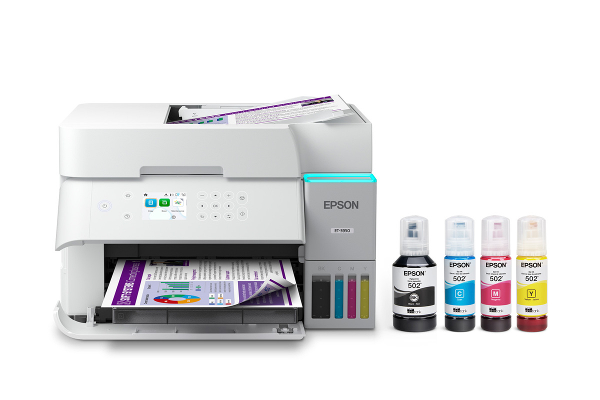 EcoTank ET-3950 Wireless All-in-One Color Supertank Printer – White